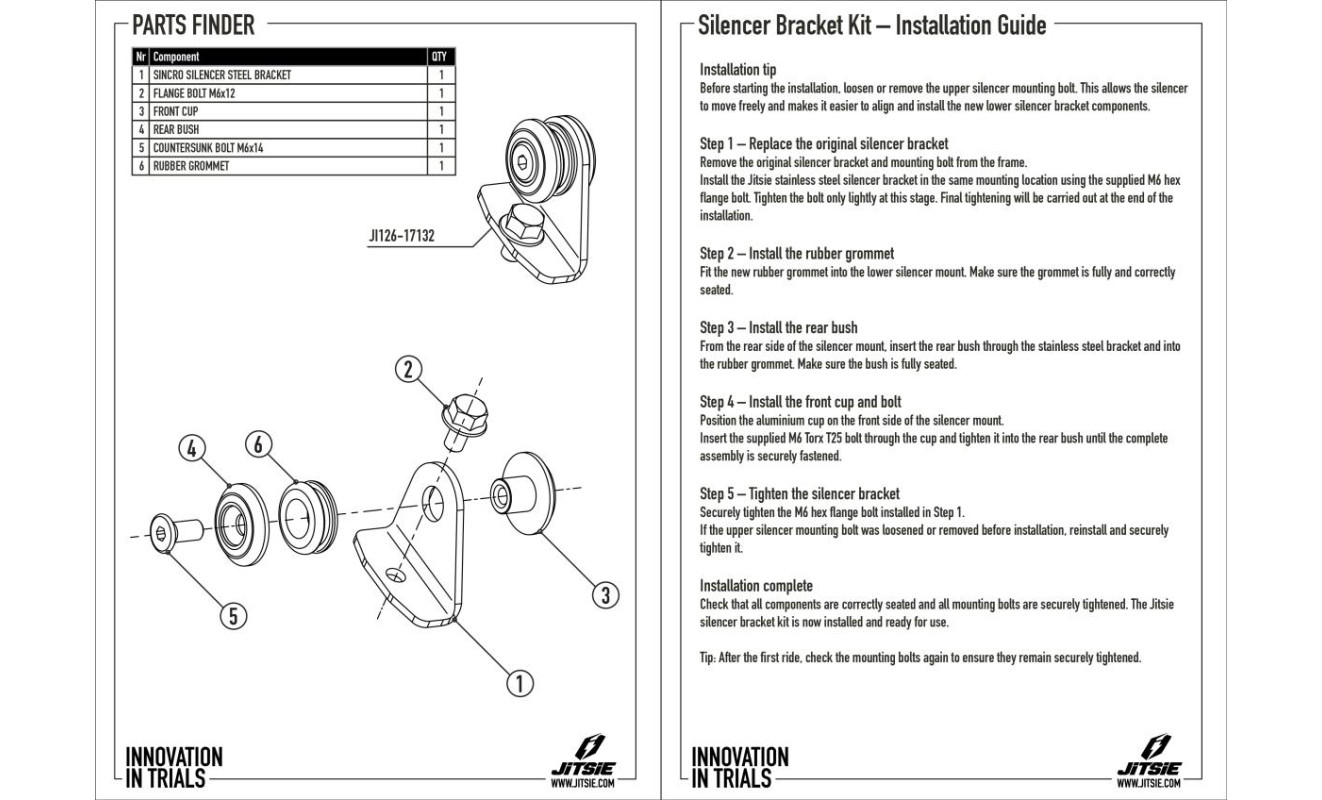 JITSIE UPGRADED RED SINCRO SILENCER BRACKET 